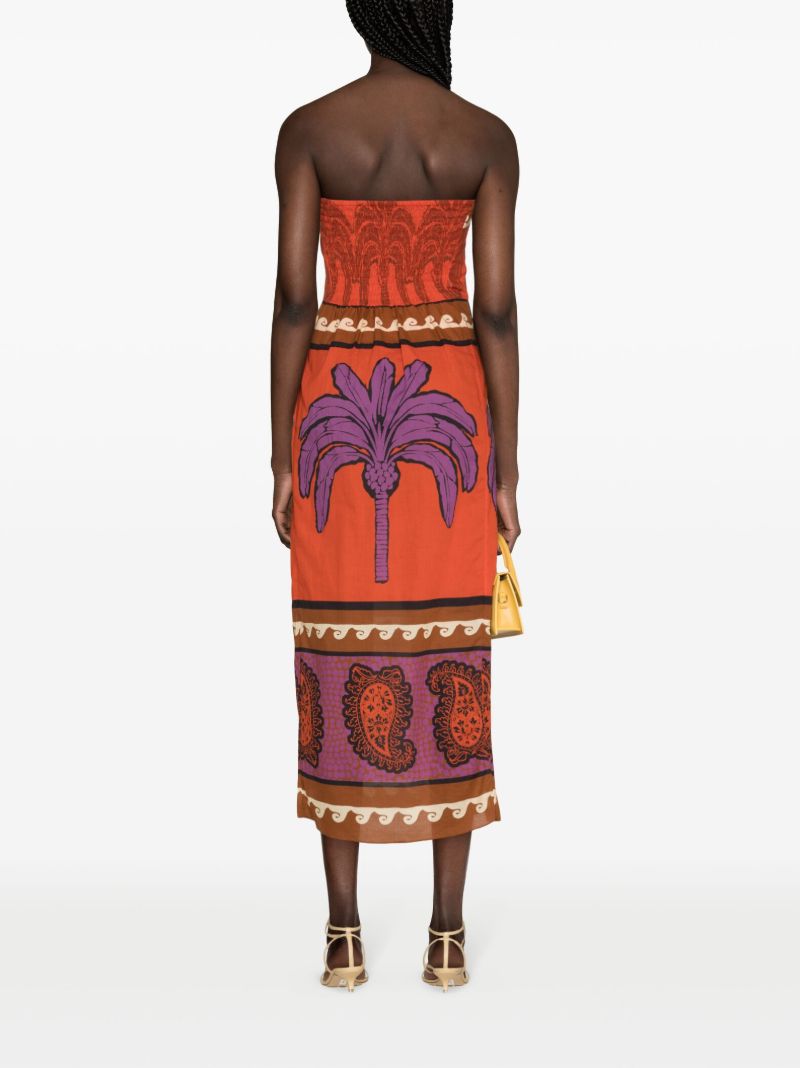 Red East Africa Heart Cotton Midi Dress