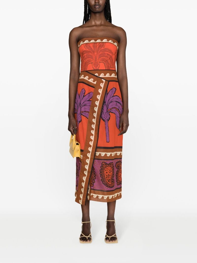 Red East Africa Heart Cotton Midi Dress