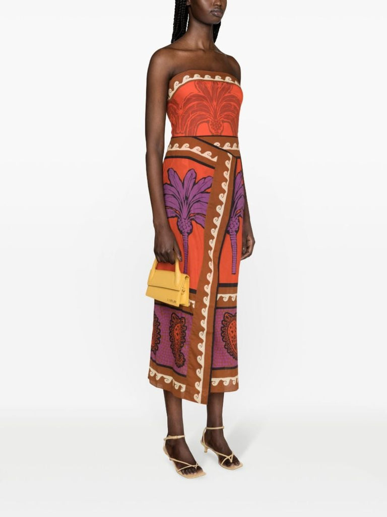 Red East Africa Heart Cotton Midi Dress