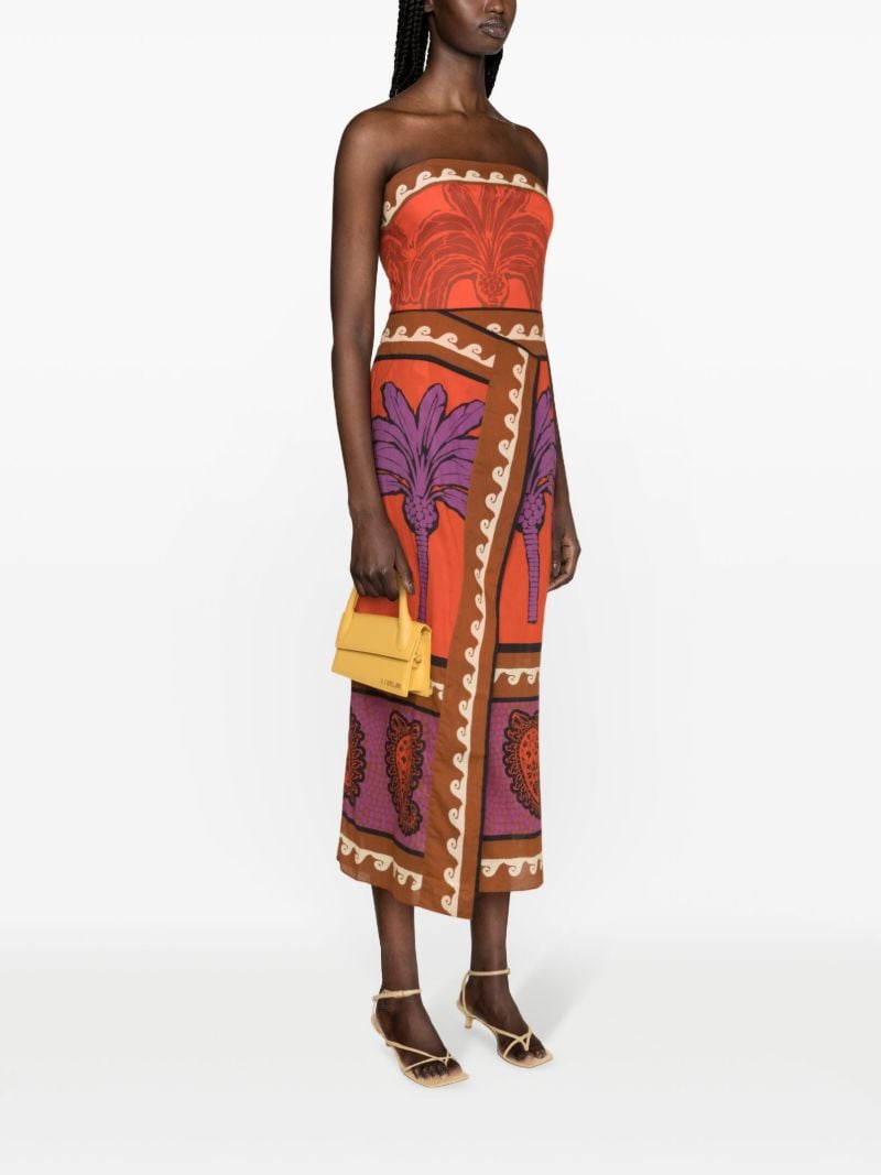 Red East Africa Heart Cotton Midi Dress