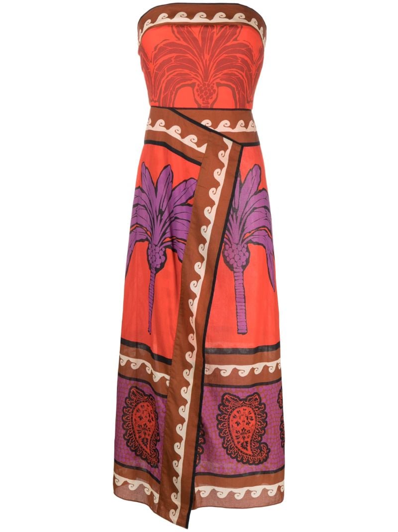 Red East Africa Heart Cotton Midi Dress