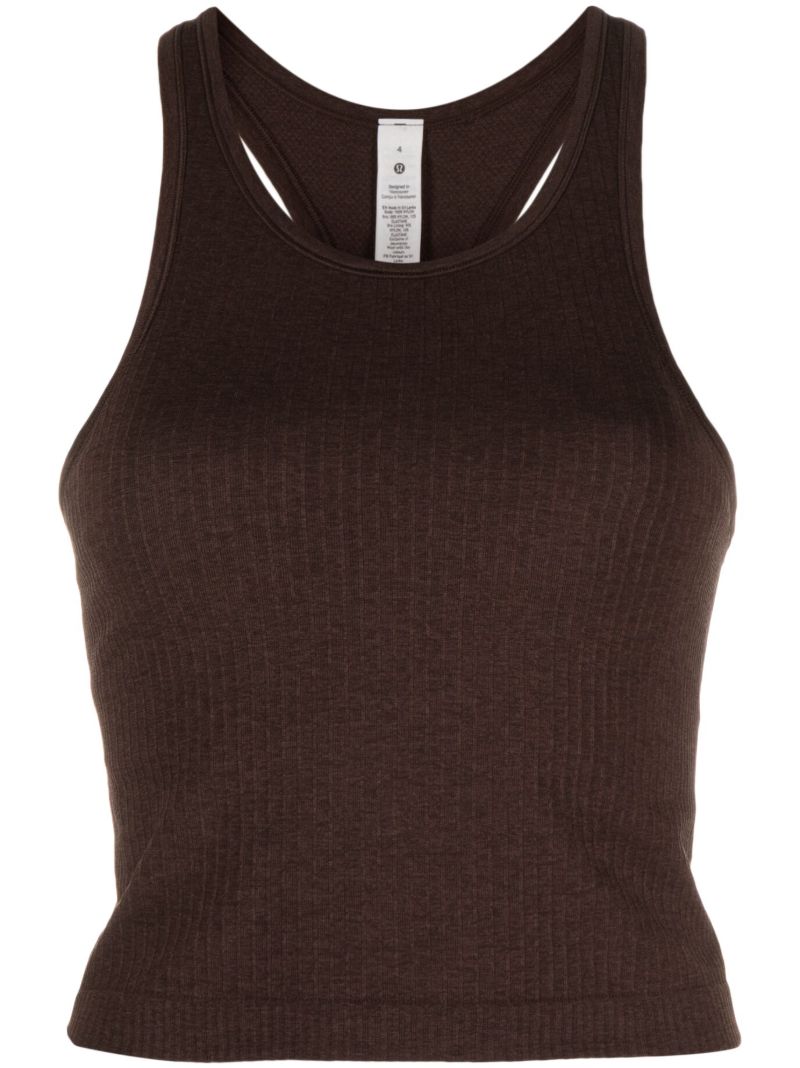 Brown Ebb to Street Racerback Crop Tank Top