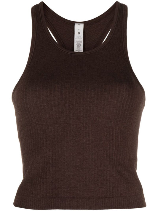 Brown Ebb to Street Racerback Crop Tank Top