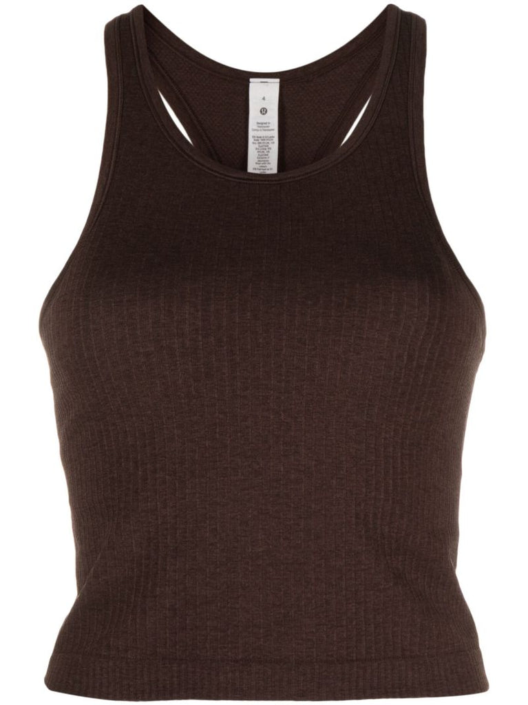 Brown Ebb to Street Racerback Crop Tank Top