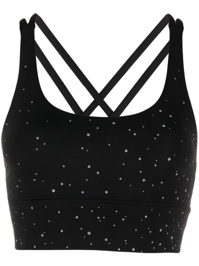Black Energy Reflective Longline Sports Bra