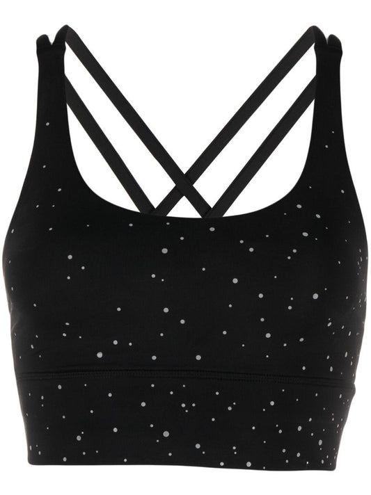 Black Energy Reflective Longline Sports Bra