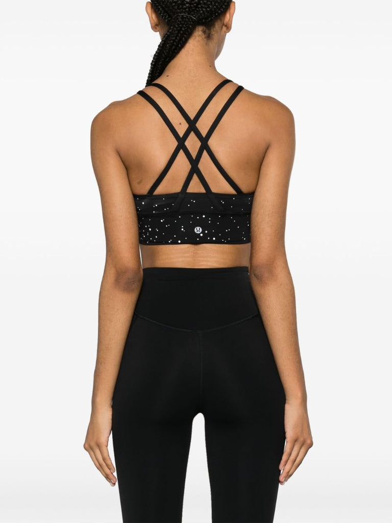 Black Energy Reflective Longline Sports Bra
