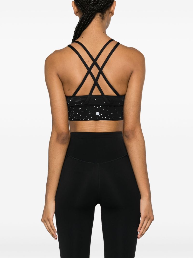 Black Energy Reflective Longline Sports Bra