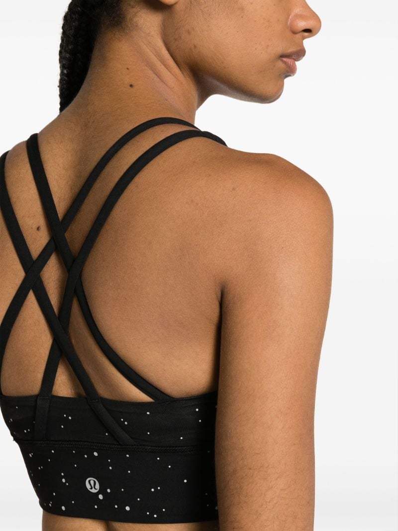 Black Energy Reflective Longline Sports Bra