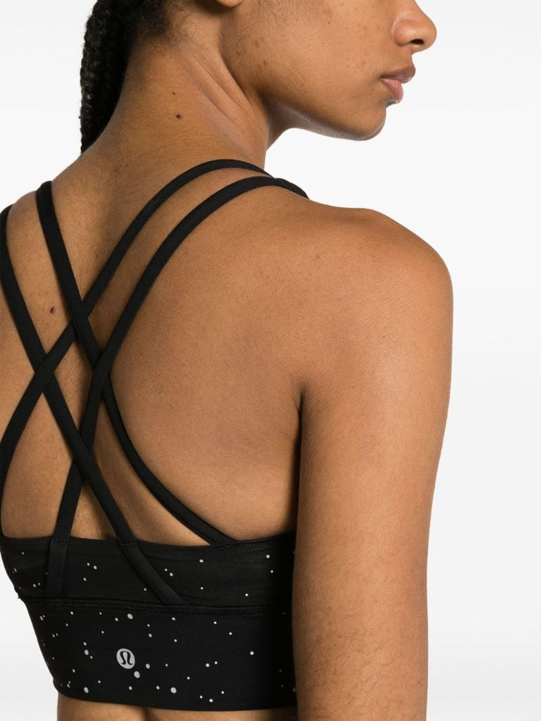 Black Energy Reflective Longline Sports Bra