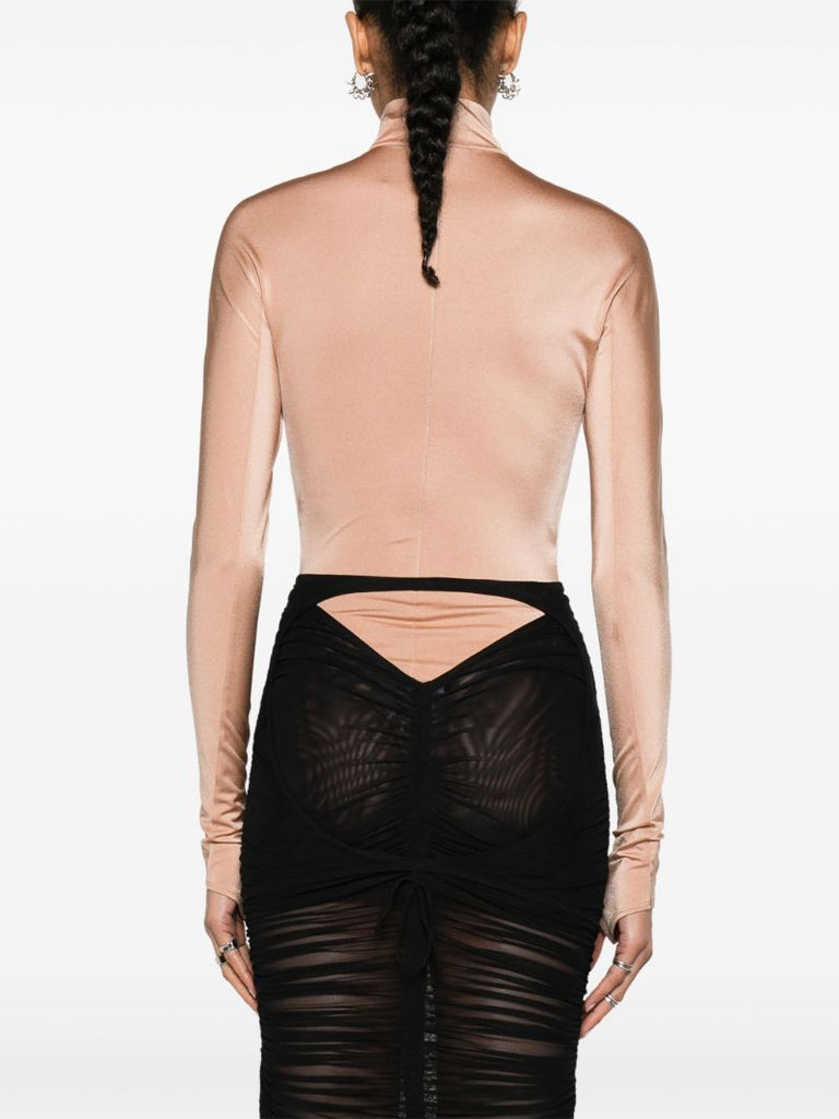 Brown Logo-embossed Jersey Bodysuit