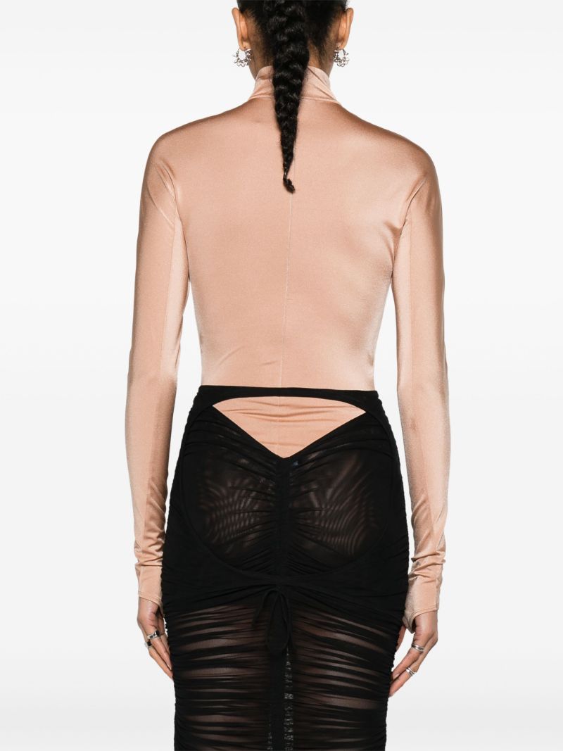Brown Logo-embossed Jersey Bodysuit