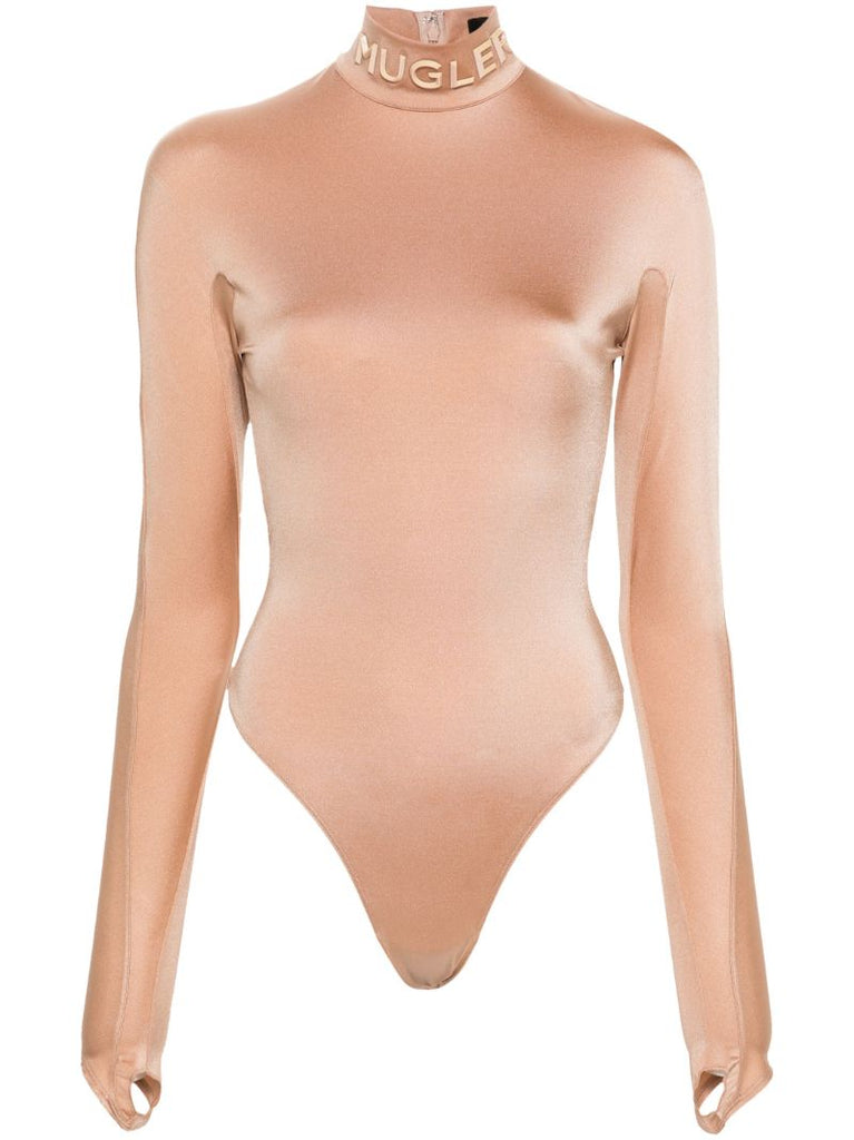 Brown Logo-embossed Jersey Bodysuit