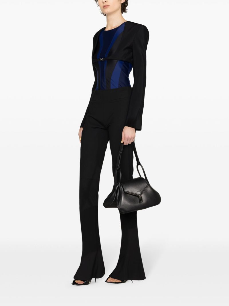 Black Logo-clasp Cropped Jacket