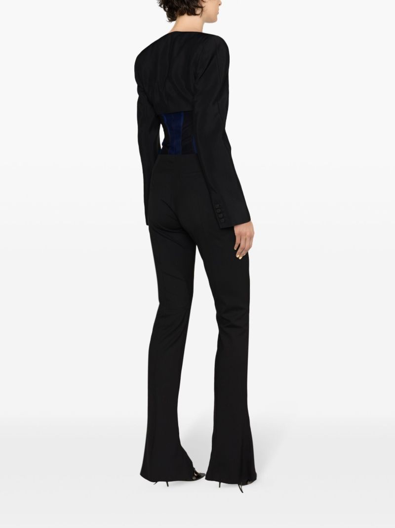 Black Logo-clasp Cropped Jacket