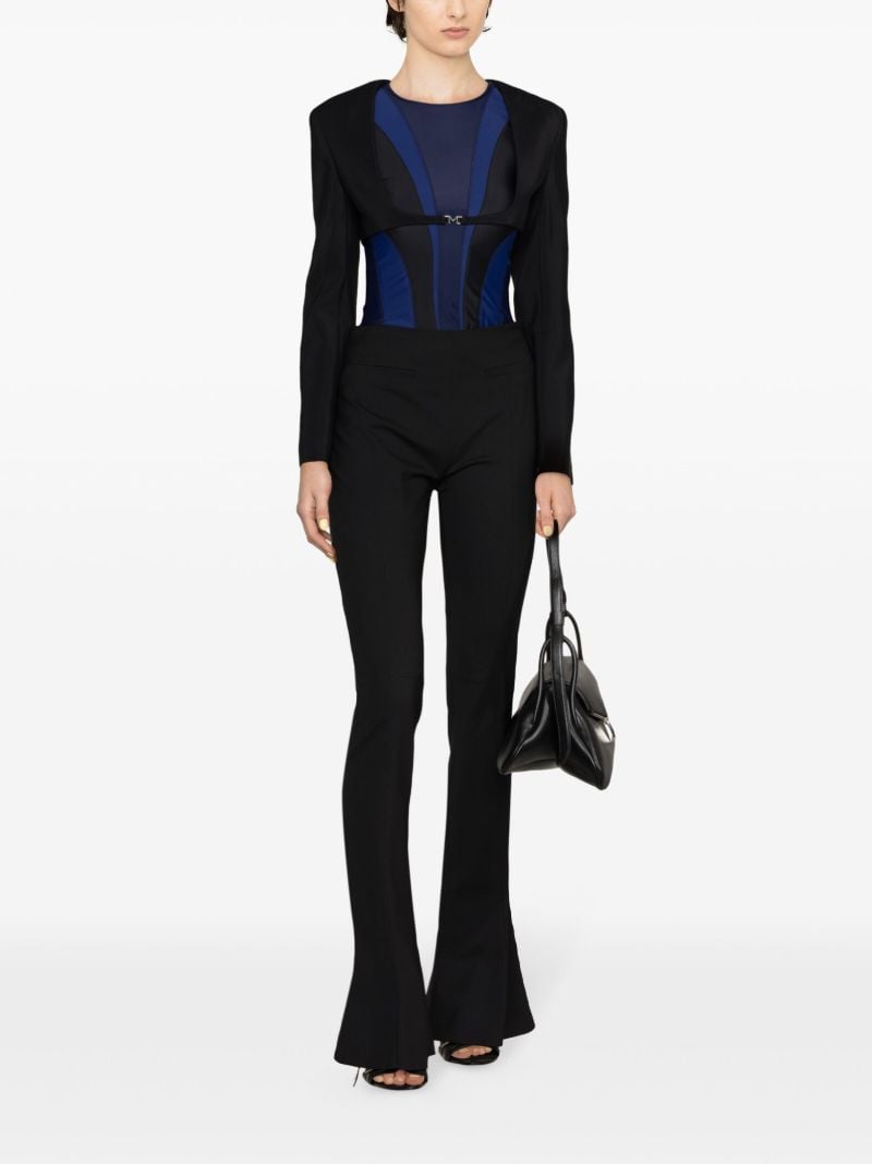 Black Logo-clasp Cropped Jacket