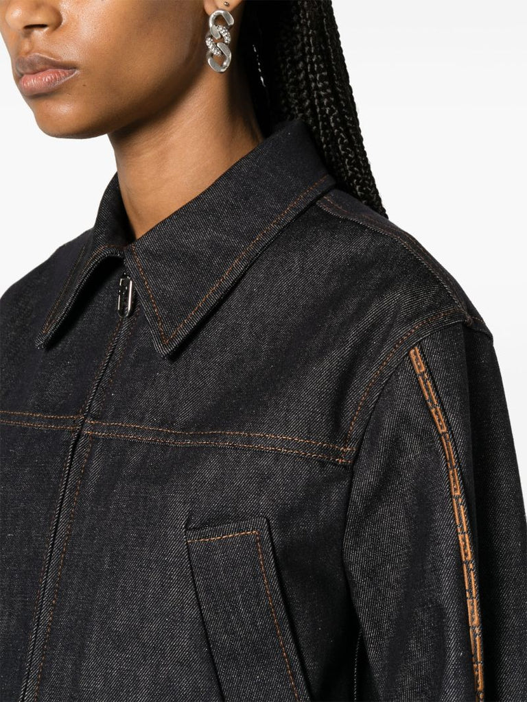 Blue Ff-stitching Denim Jacket