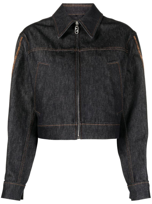 Blue Ff-stitching Denim Jacket