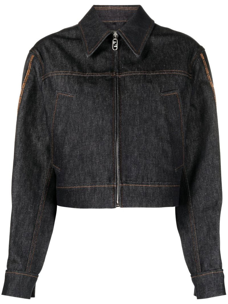 Blue Ff-stitching Denim Jacket