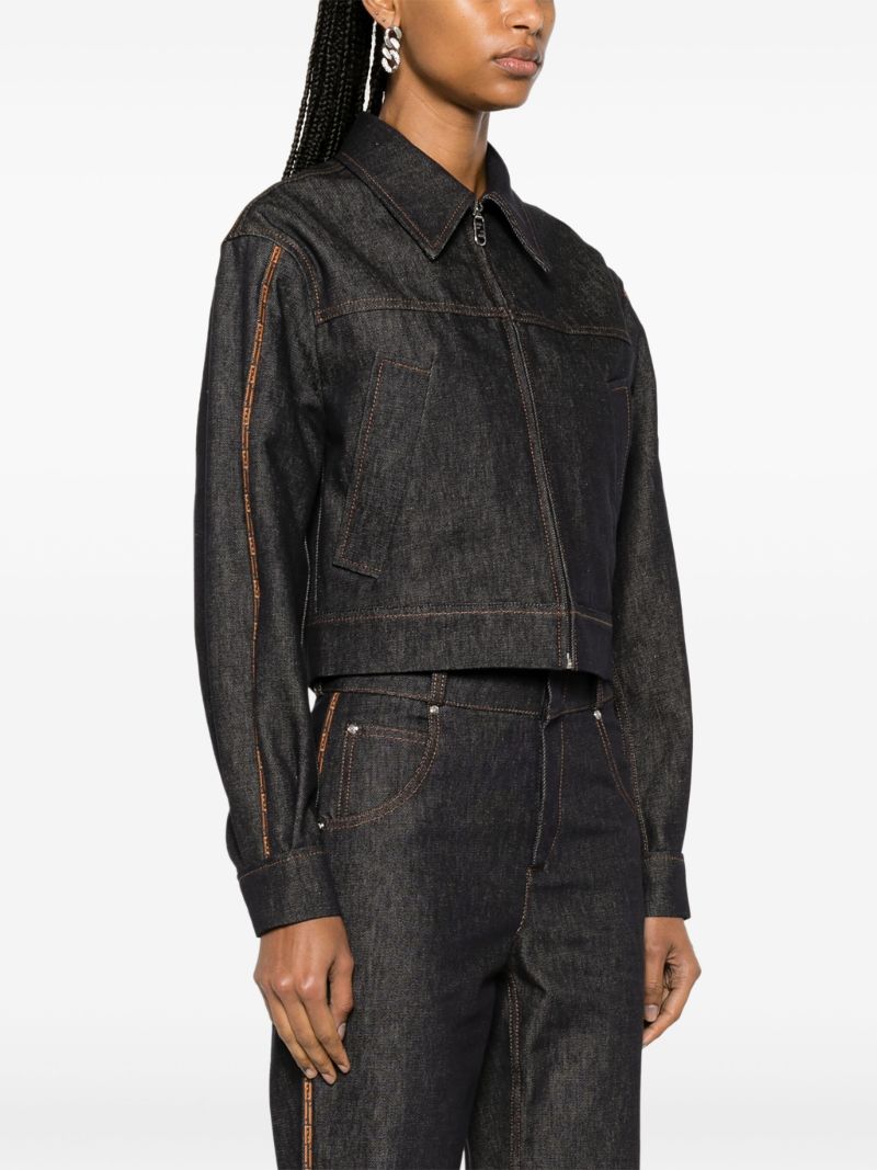 Blue Ff-stitching Denim Jacket