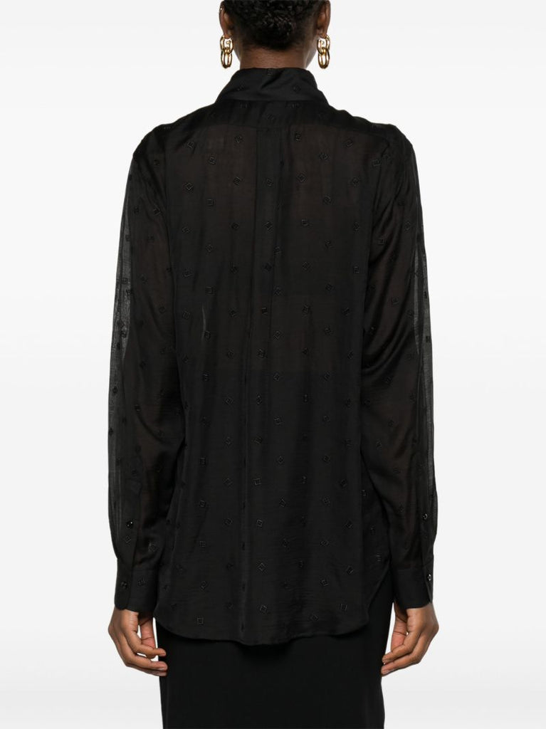 Black Monogram Embroidered Shirt