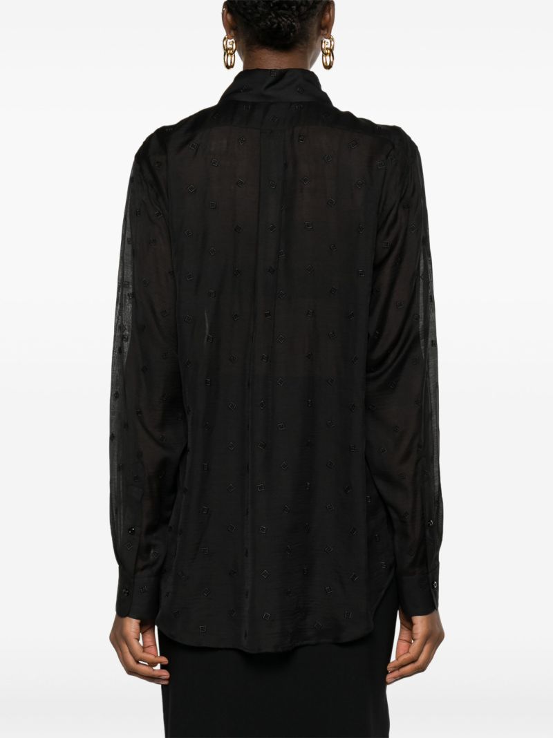 Black Monogram Embroidered Shirt