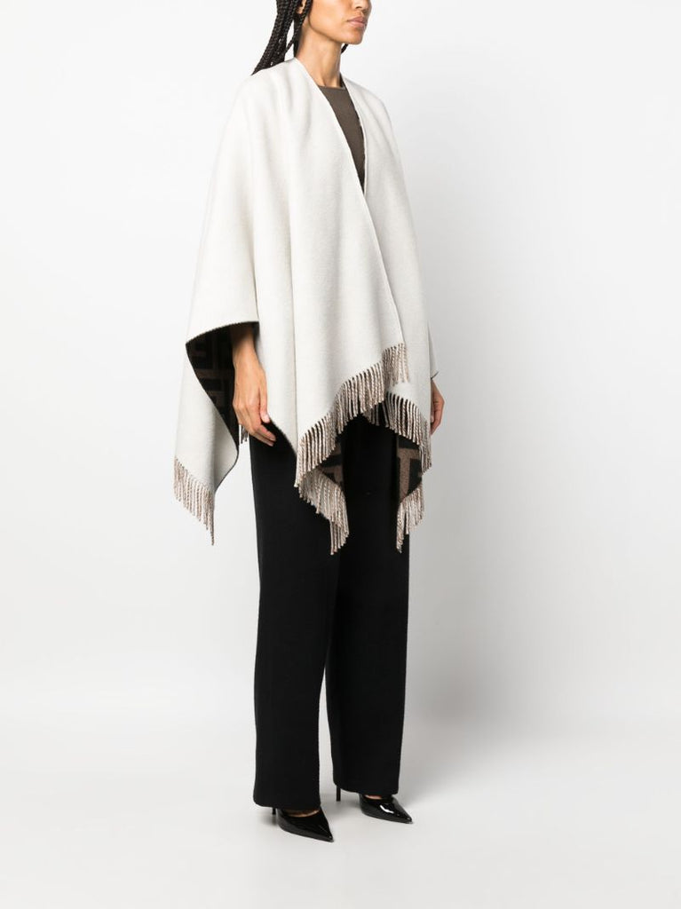White Ff-logo Reversible Cape