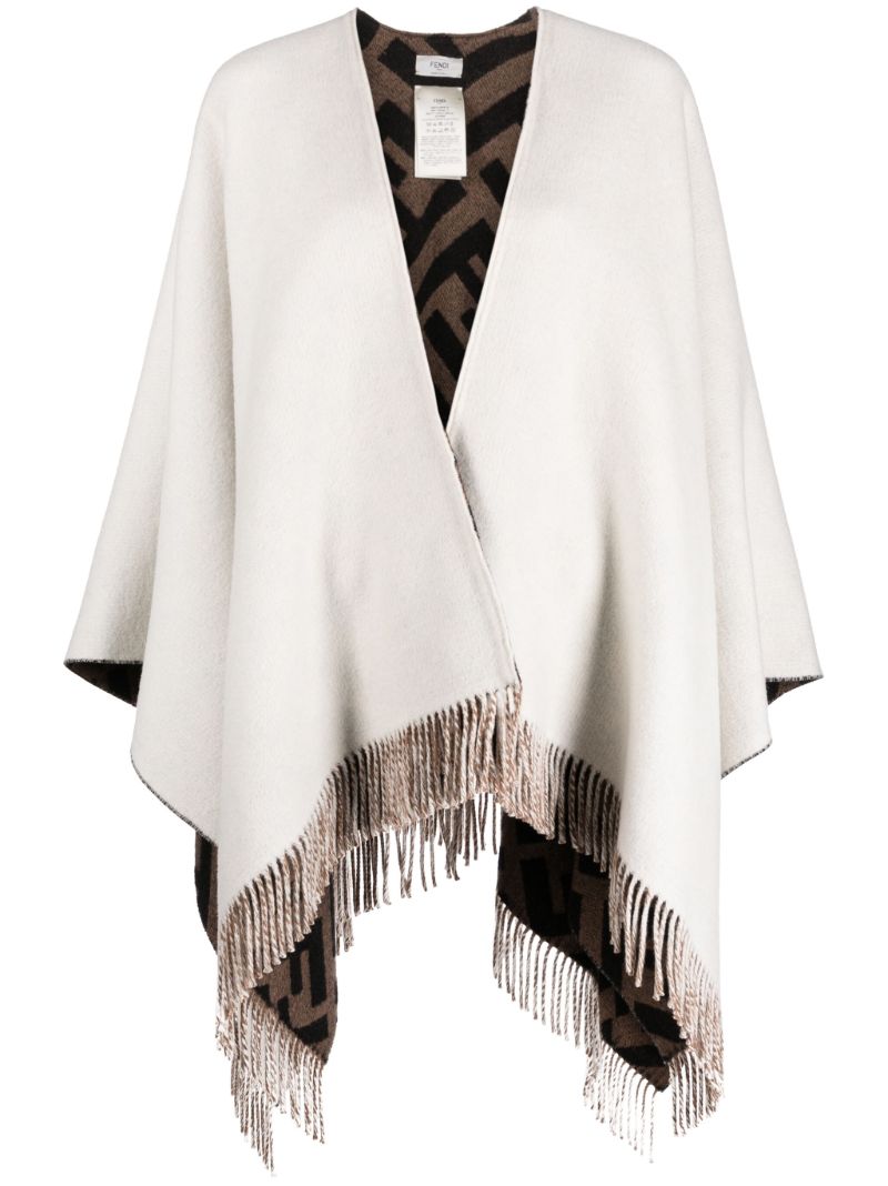 White Ff-logo Reversible Cape