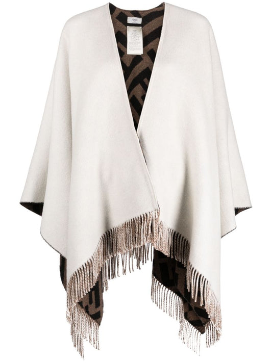 White Ff-logo Reversible Cape