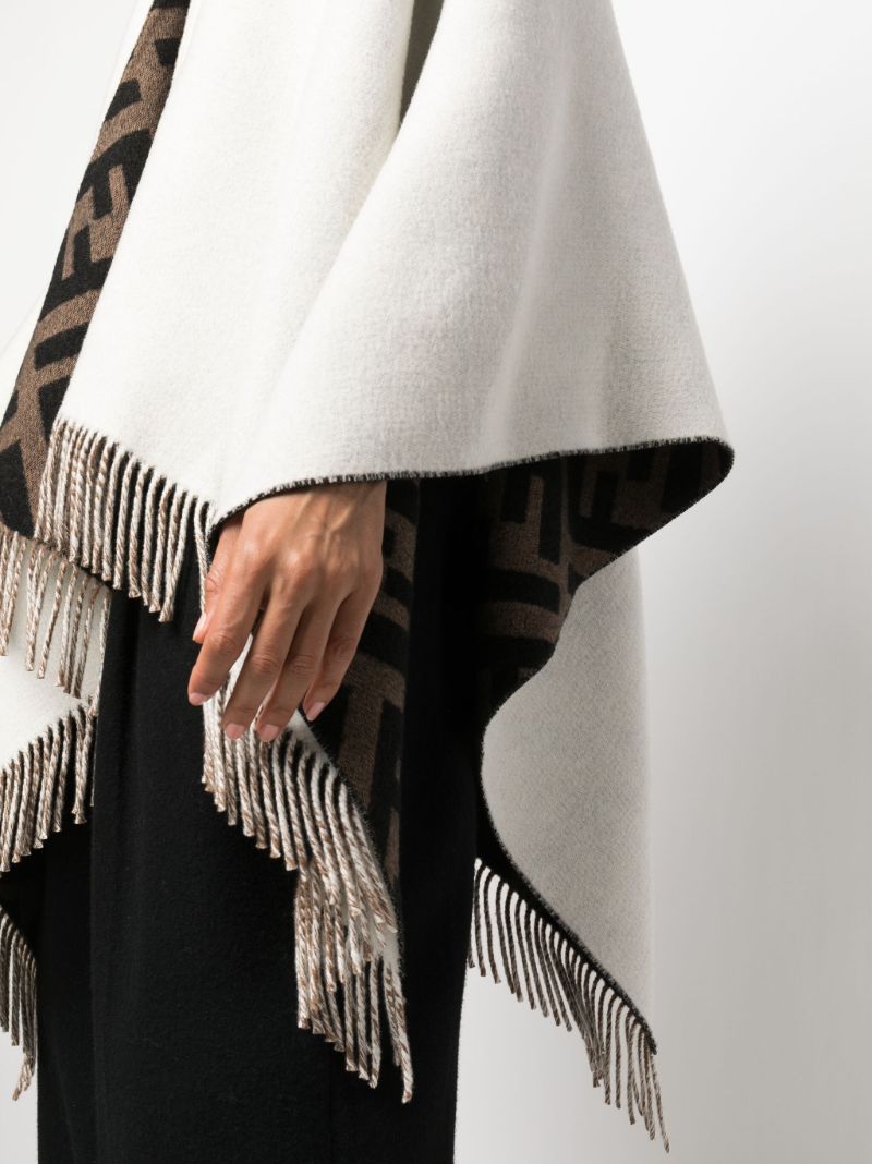 White Ff-logo Reversible Cape