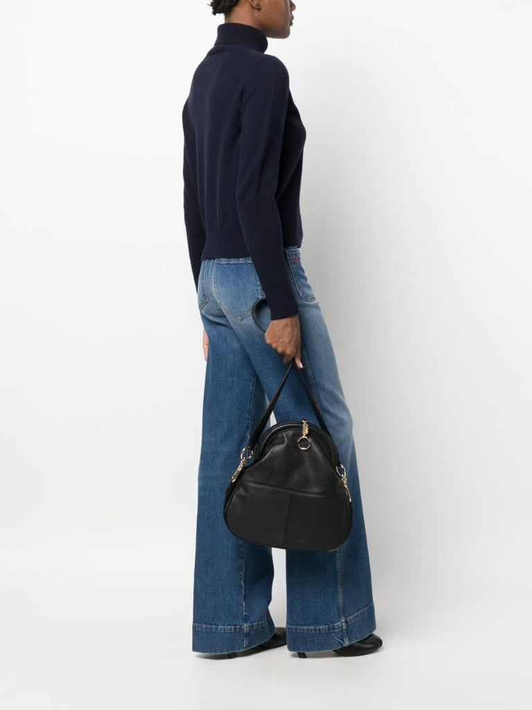 Black Mara Frame Leather Shoulder Bag