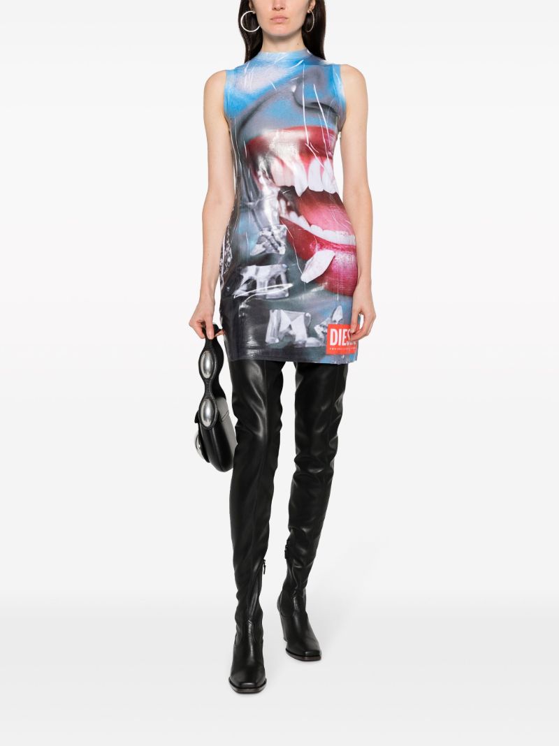Multicolour Face-print Mini Dress