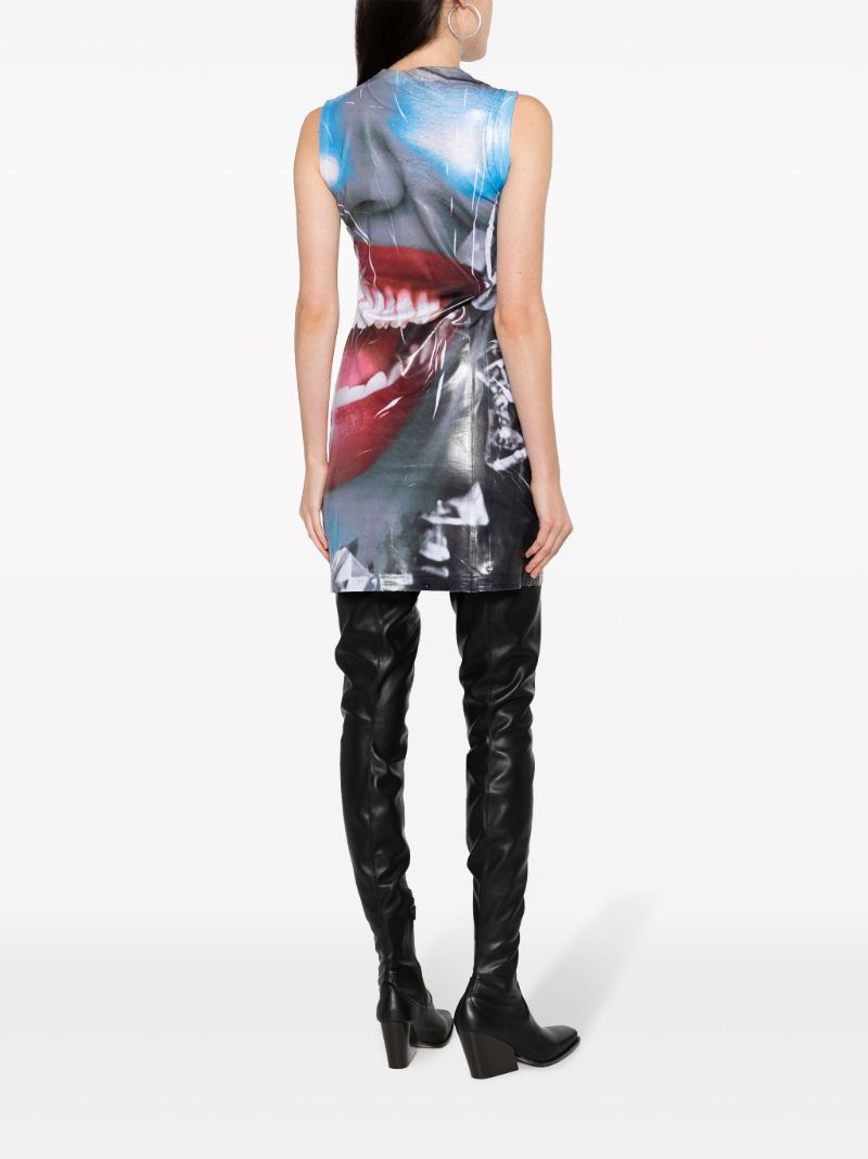 Multicolour Face-print Mini Dress