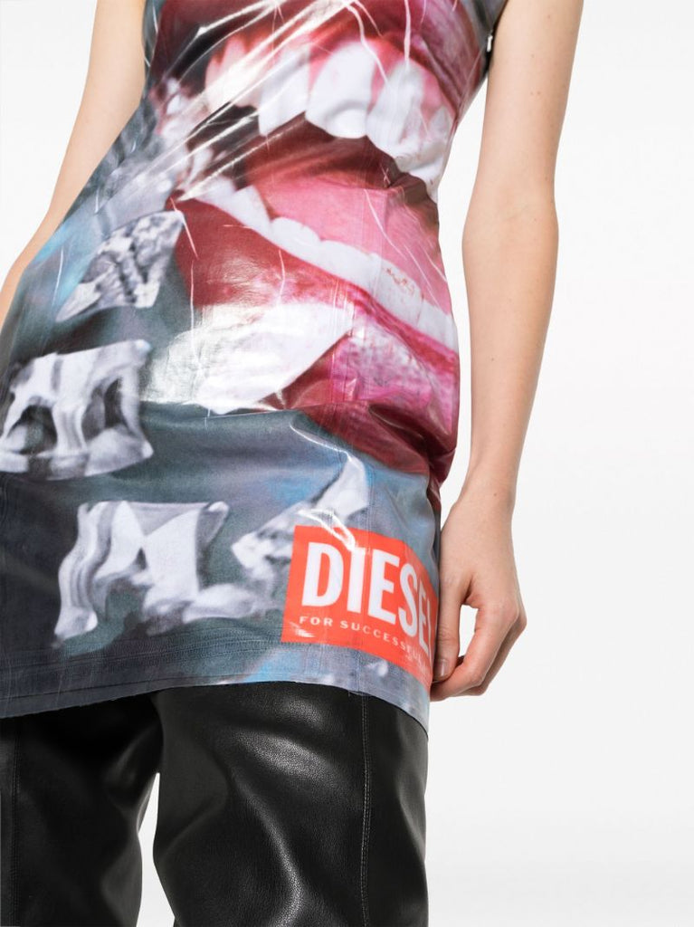 Multicolour Face-print Mini Dress