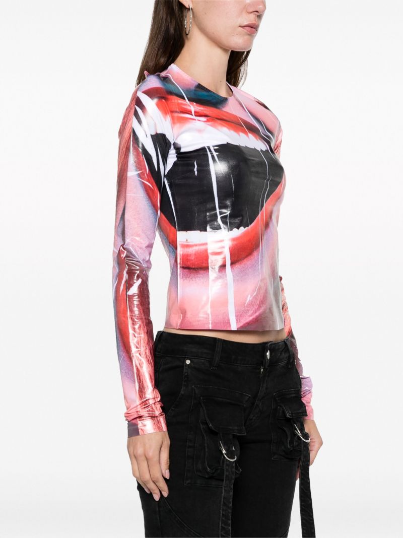 Multicolour Face-print Long-sleeve T-shirt