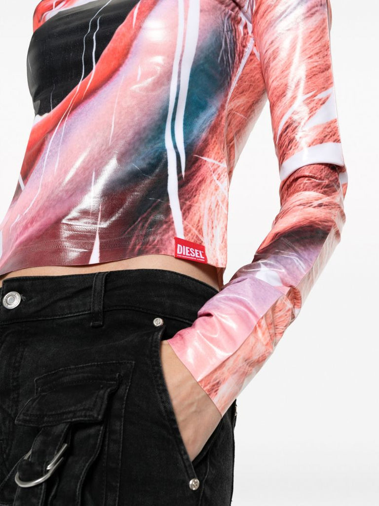 Multicolour Face-print Long-sleeve T-shirt