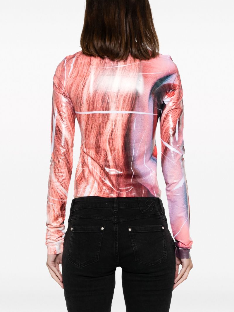 Multicolour Face-print Long-sleeve T-shirt