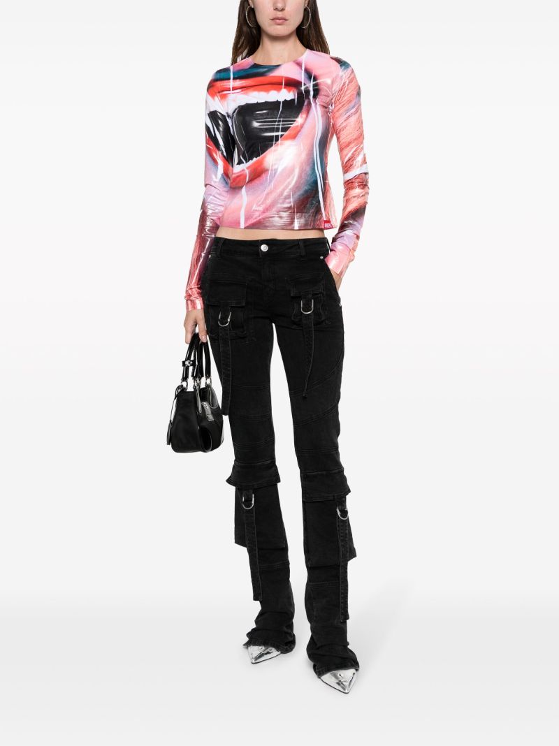 Multicolour Face-print Long-sleeve T-shirt
