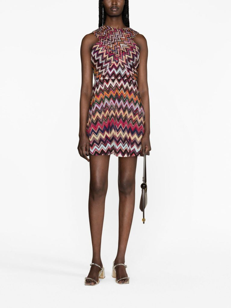 Multicolour LamÃ_x0083_Â© Zig-zag Mini Dress