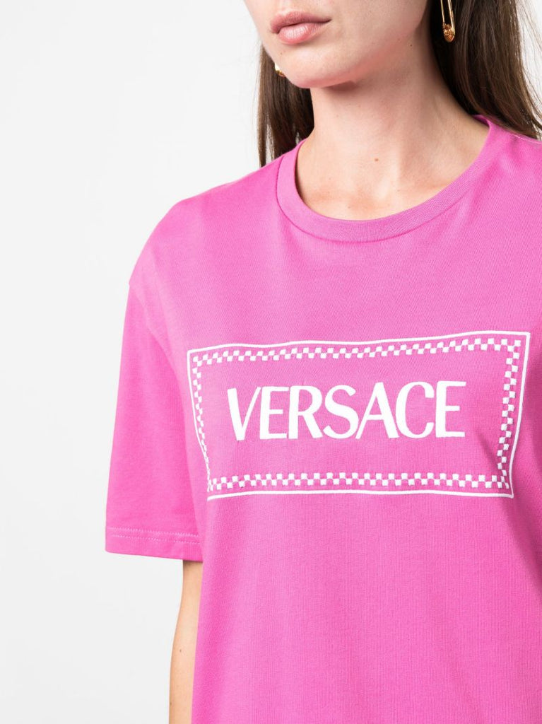 Pink '90s Vintage Logo Cotton T-shirt