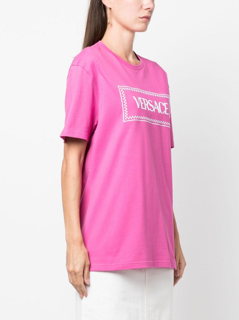 Pink '90s Vintage Logo Cotton T-shirt