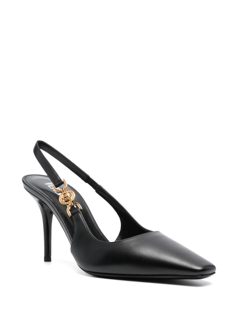 Black Medusa '95 85 Leather Slingback Pumps