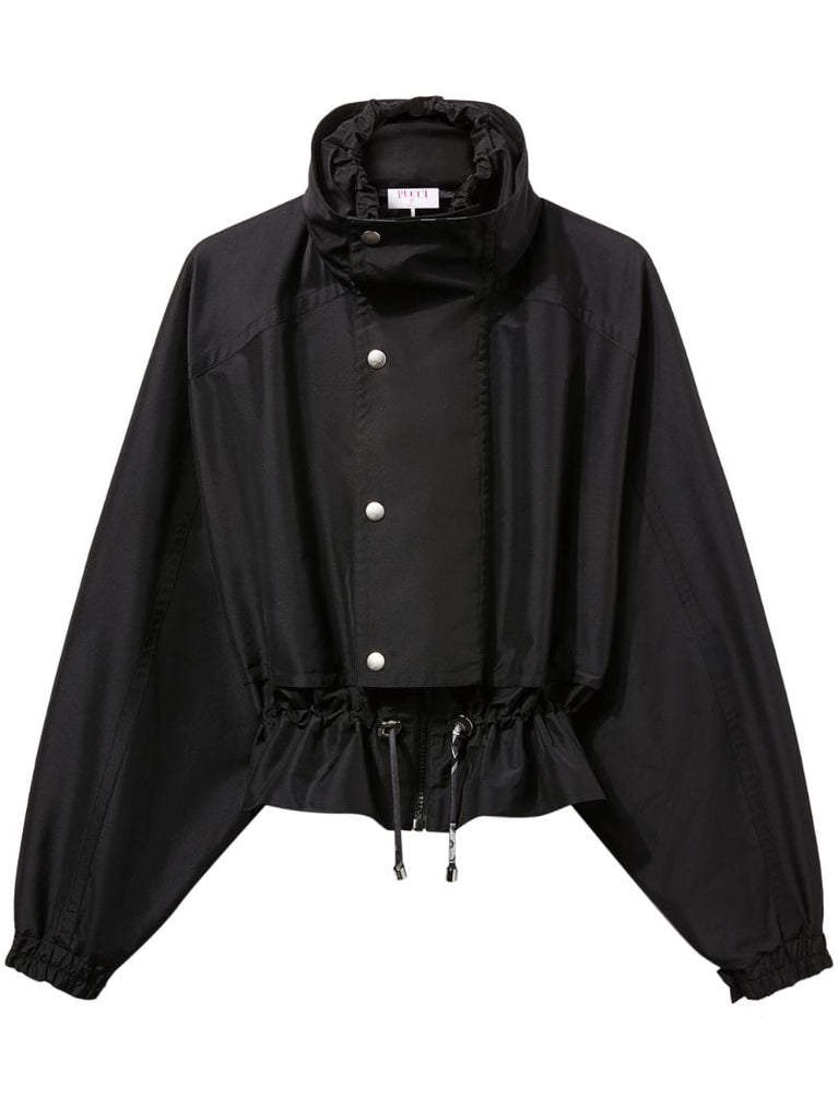 Black Marmo-print Windbreaker Jacket