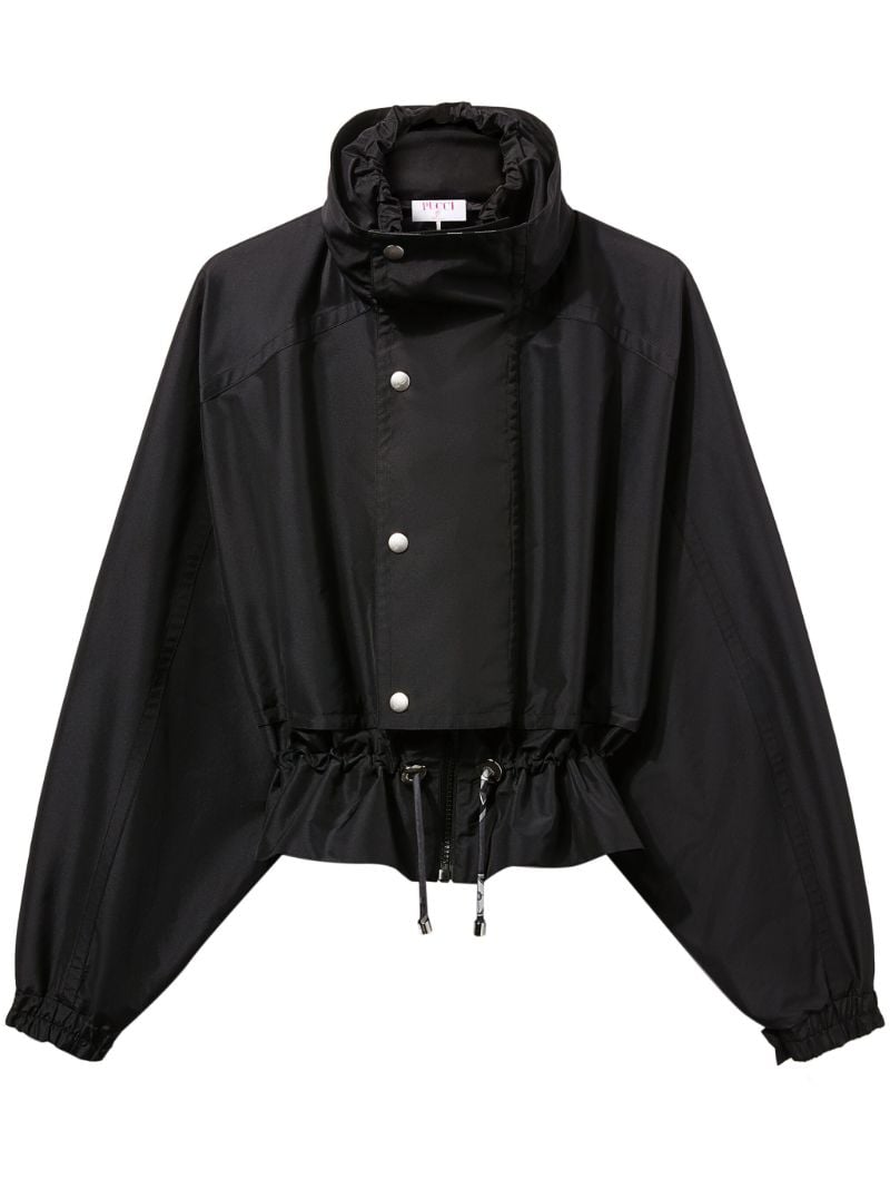 Black Marmo-print Windbreaker Jacket