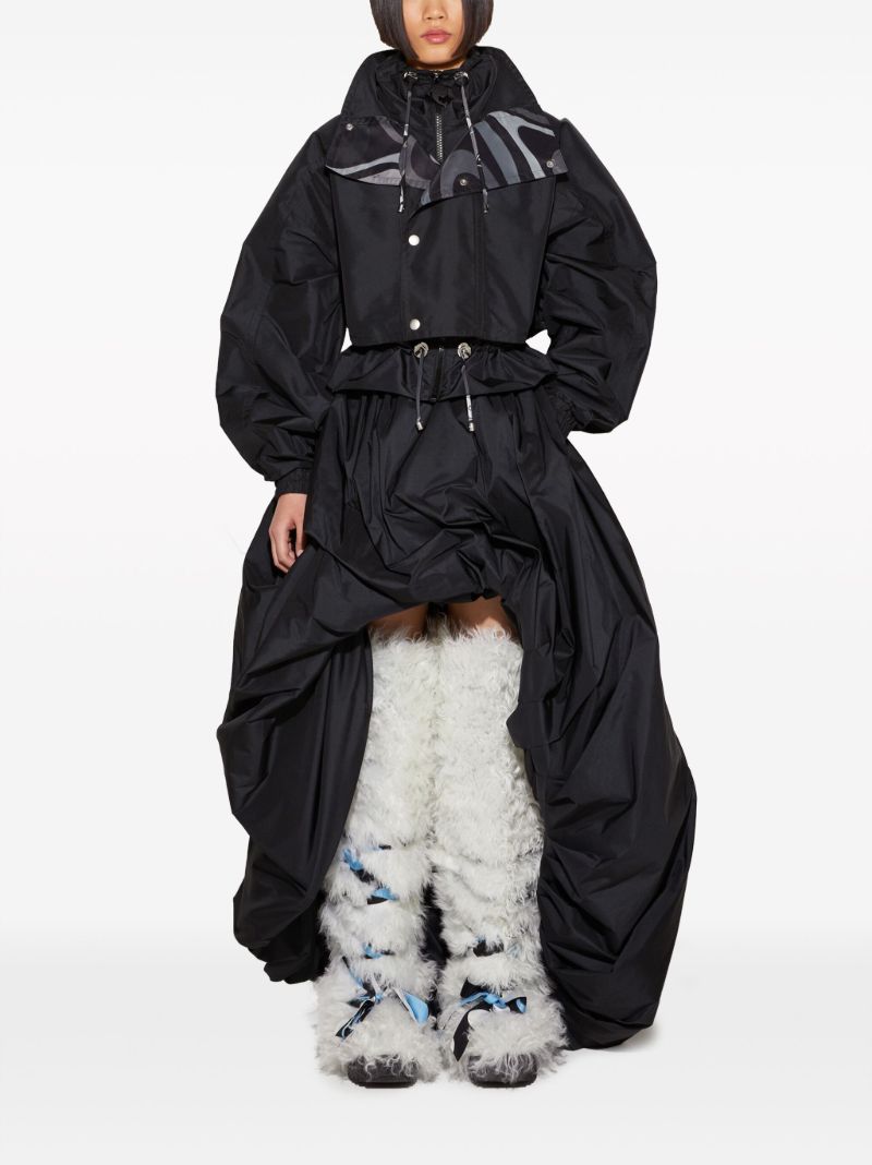 Black Marmo-print Windbreaker Jacket