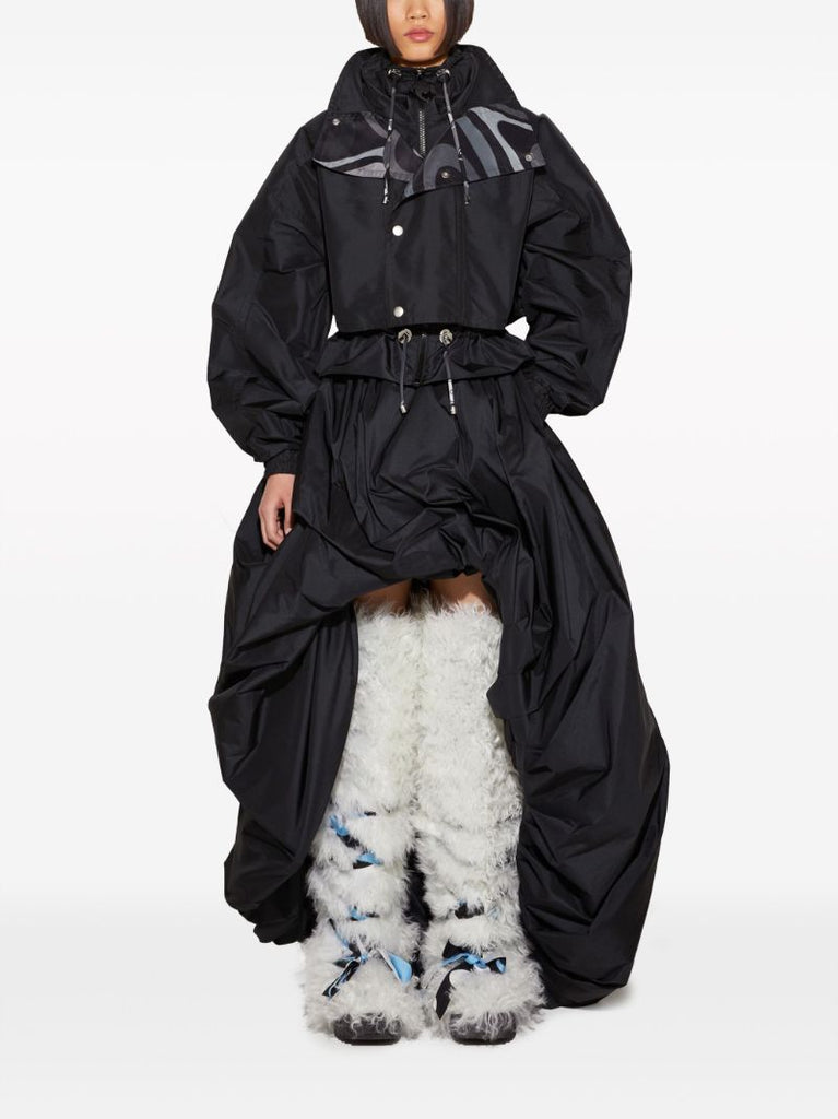 Black Marmo-print Windbreaker Jacket