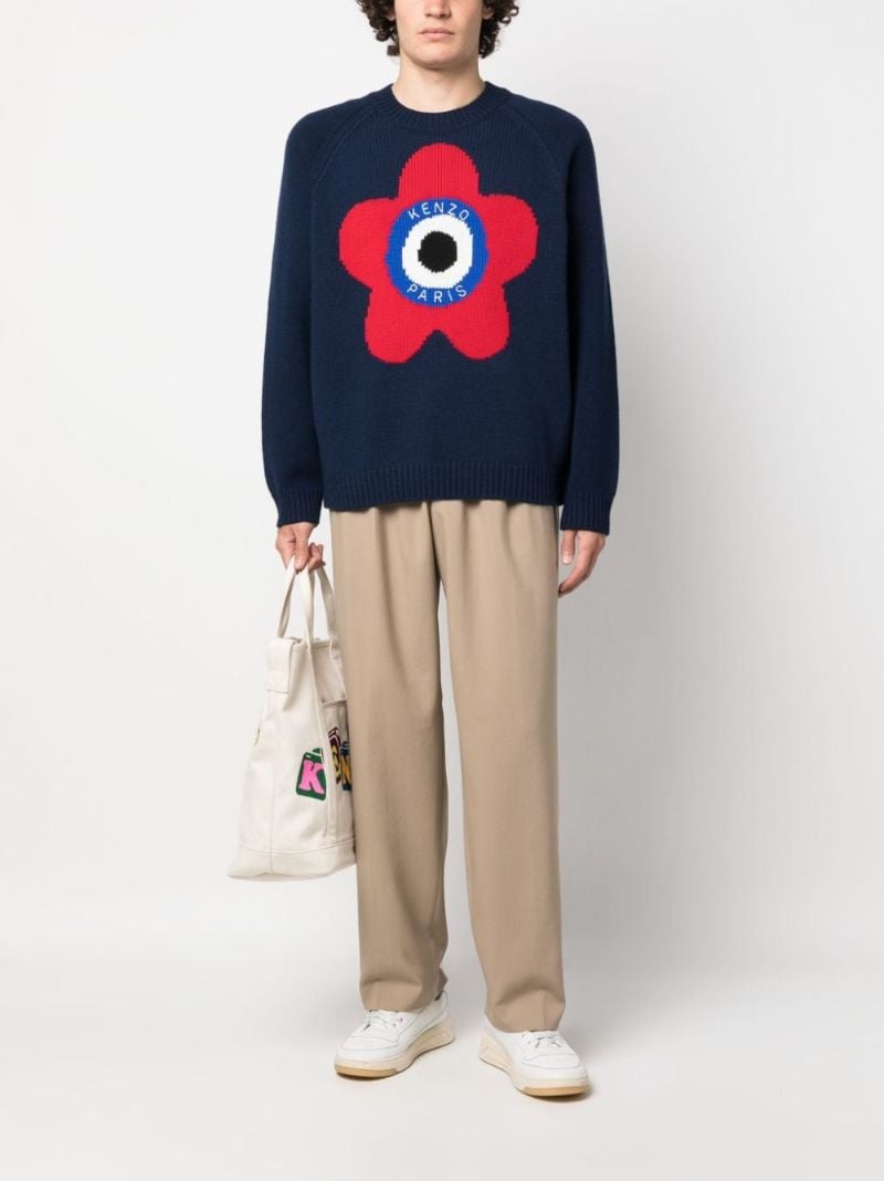 Blue Target Boke Flower Sweater