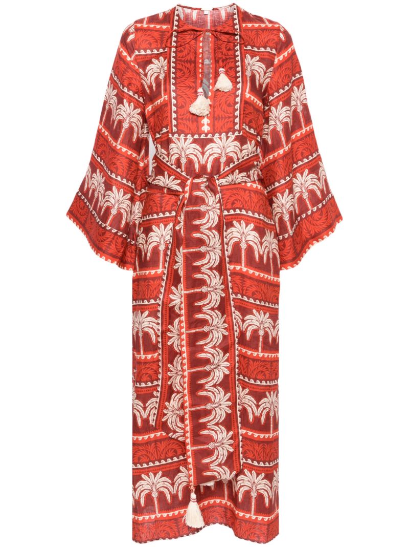 Red Wild Savannah Linen Dress