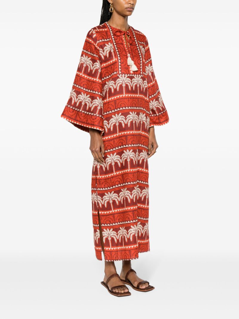 Red Wild Savannah Linen Dress