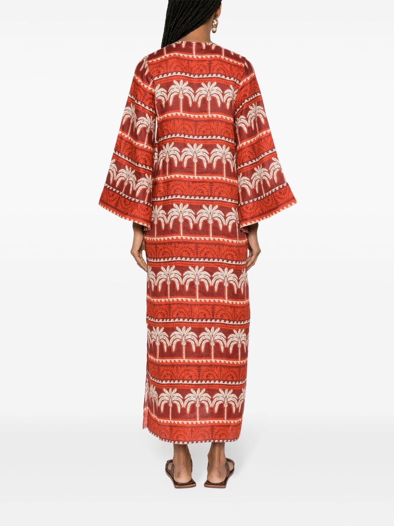Red Wild Savannah Linen Dress